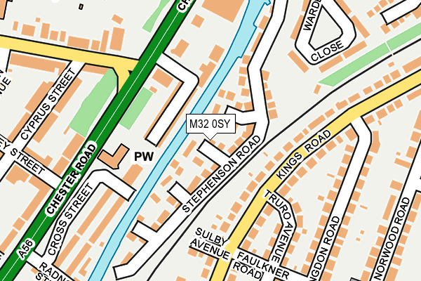 M32 0SY map - OS OpenMap – Local (Ordnance Survey)