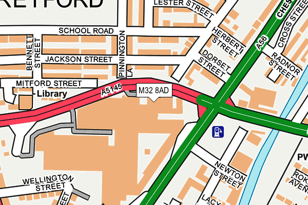 M32 8AD map - OS OpenMap – Local (Ordnance Survey)