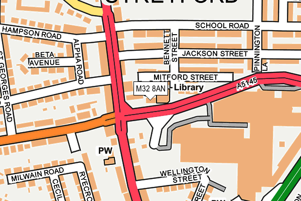 M32 8AN map - OS OpenMap – Local (Ordnance Survey)