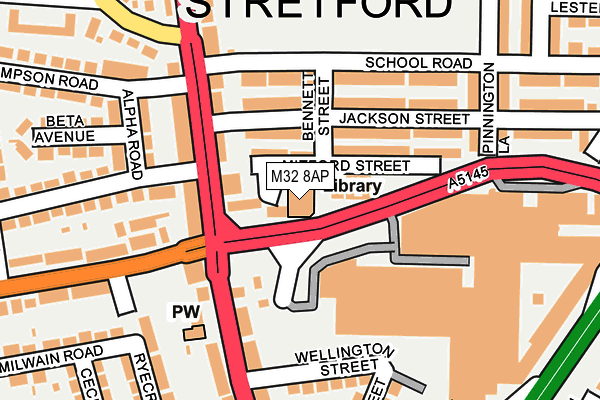 M32 8AP map - OS OpenMap – Local (Ordnance Survey)