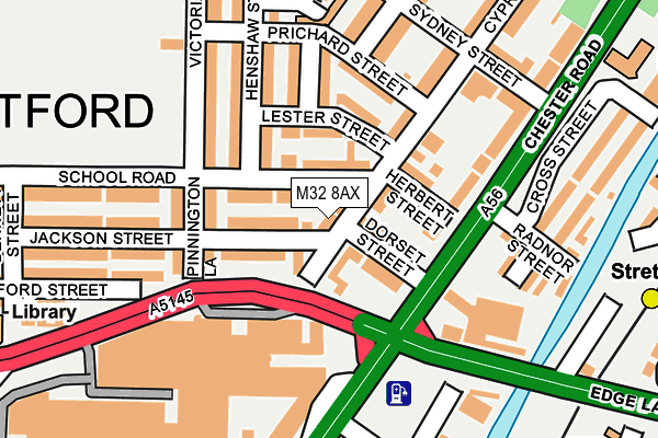 M32 8AX map - OS OpenMap – Local (Ordnance Survey)