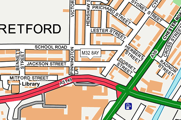 M32 8AY map - OS OpenMap – Local (Ordnance Survey)