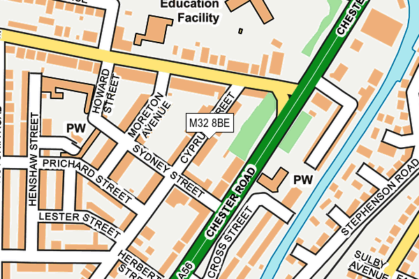 M32 8BE map - OS OpenMap – Local (Ordnance Survey)