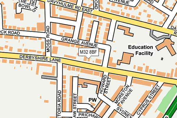 M32 8BF map - OS OpenMap – Local (Ordnance Survey)