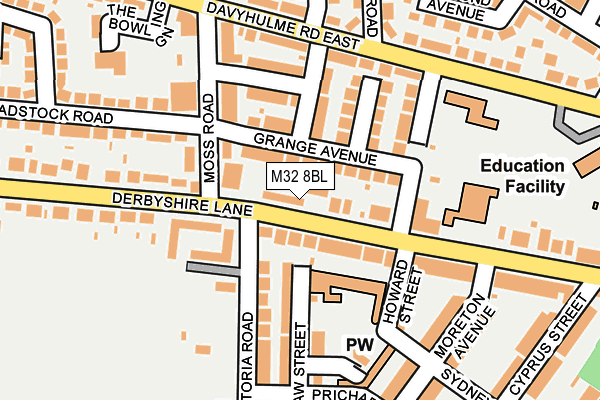 M32 8BL map - OS OpenMap – Local (Ordnance Survey)