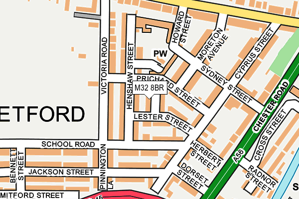 M32 8BR map - OS OpenMap – Local (Ordnance Survey)