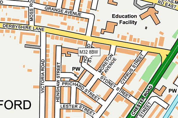 M32 8BW map - OS OpenMap – Local (Ordnance Survey)