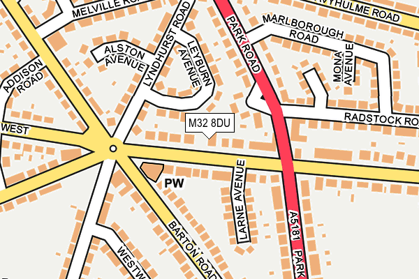 M32 8DU map - OS OpenMap – Local (Ordnance Survey)