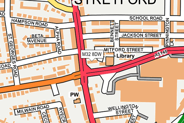 M32 8DW map - OS OpenMap – Local (Ordnance Survey)