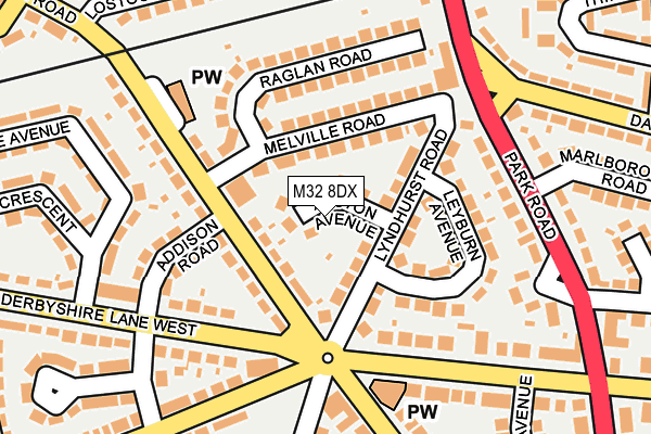 M32 8DX map - OS OpenMap – Local (Ordnance Survey)