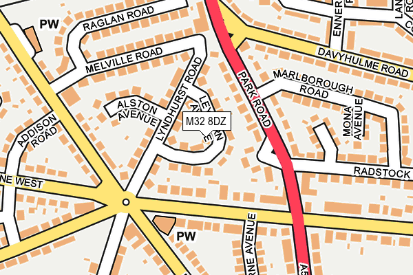 M32 8DZ map - OS OpenMap – Local (Ordnance Survey)
