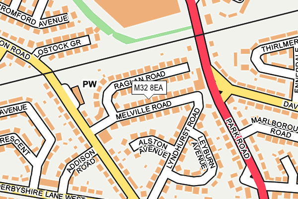 M32 8EA map - OS OpenMap – Local (Ordnance Survey)