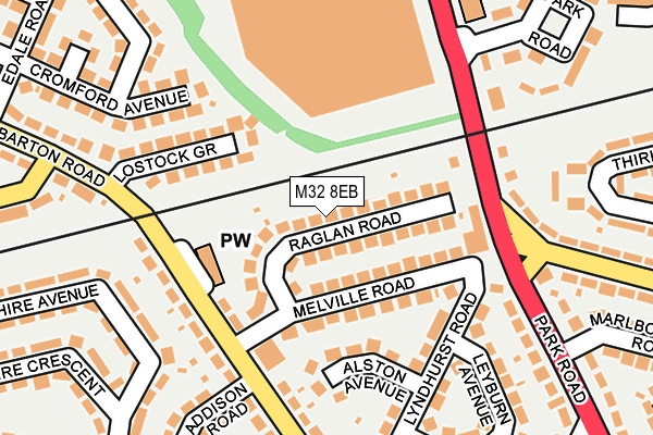 M32 8EB map - OS OpenMap – Local (Ordnance Survey)