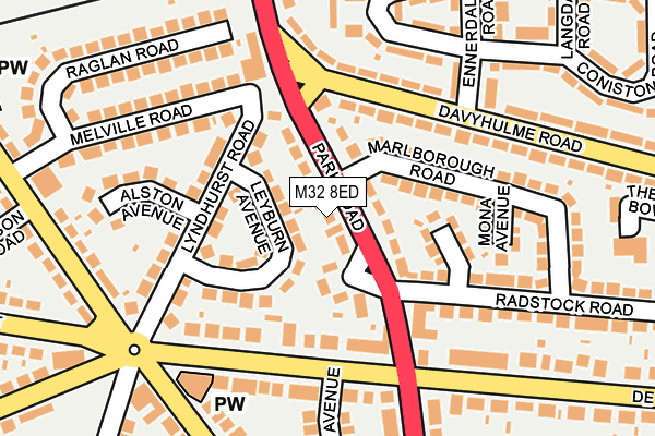 M32 8ED map - OS OpenMap – Local (Ordnance Survey)