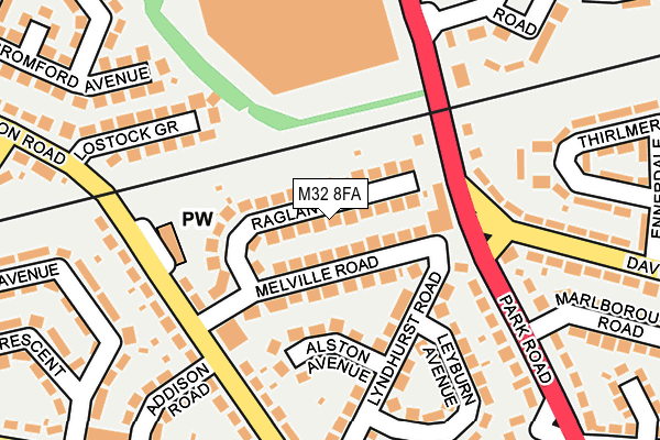 M32 8FA map - OS OpenMap – Local (Ordnance Survey)