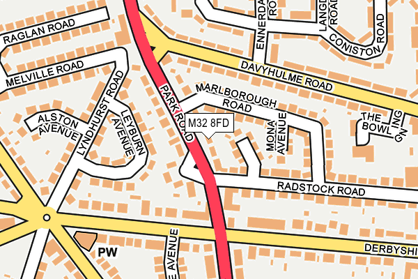 M32 8FD map - OS OpenMap – Local (Ordnance Survey)