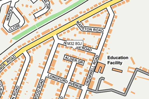 M32 8GJ map - OS OpenMap – Local (Ordnance Survey)