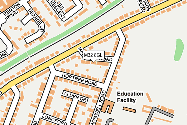 M32 8GL map - OS OpenMap – Local (Ordnance Survey)