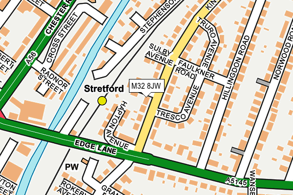 M32 8JW map - OS OpenMap – Local (Ordnance Survey)