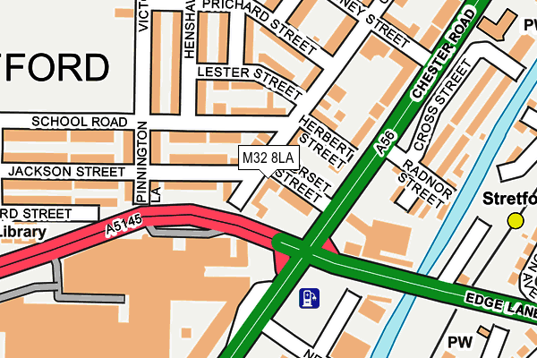 M32 8LA map - OS OpenMap – Local (Ordnance Survey)