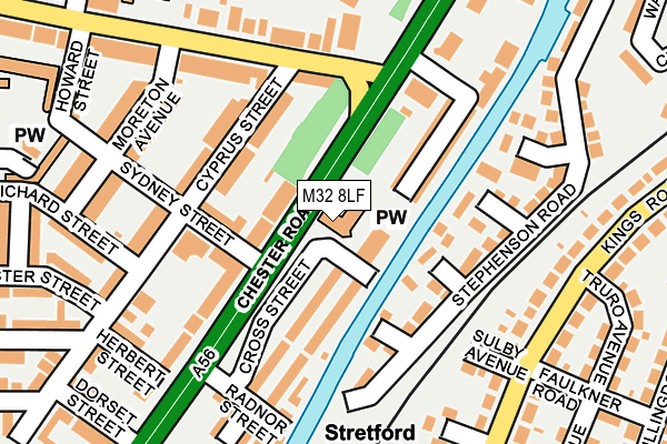 M32 8LF map - OS OpenMap – Local (Ordnance Survey)