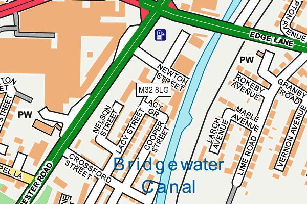 M32 8LG map - OS OpenMap – Local (Ordnance Survey)