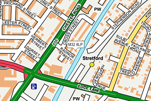 M32 8LP map - OS OpenMap – Local (Ordnance Survey)