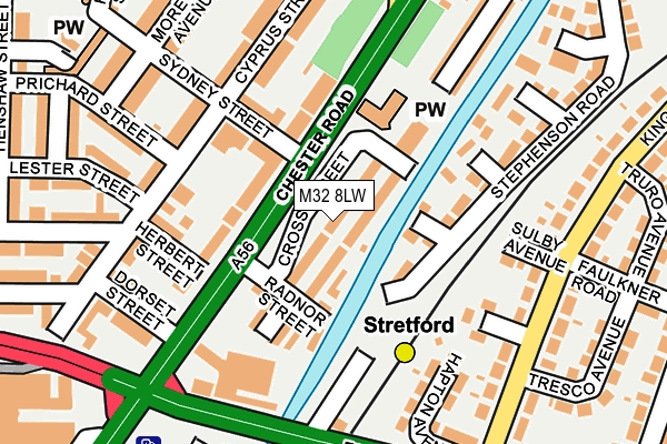 M32 8LW map - OS OpenMap – Local (Ordnance Survey)