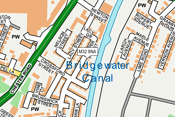 M32 8NA map - OS OpenMap – Local (Ordnance Survey)