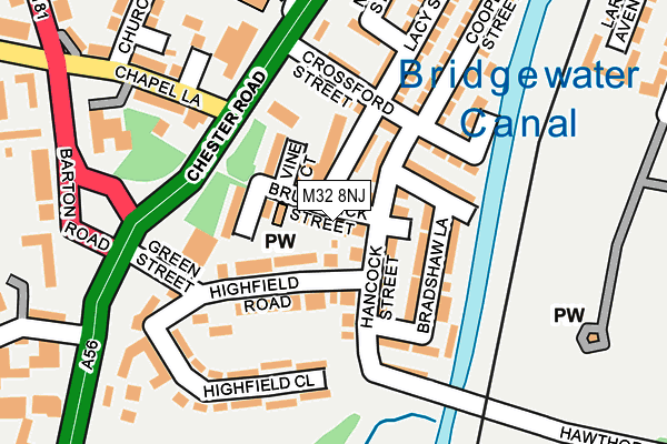 M32 8NJ map - OS OpenMap – Local (Ordnance Survey)