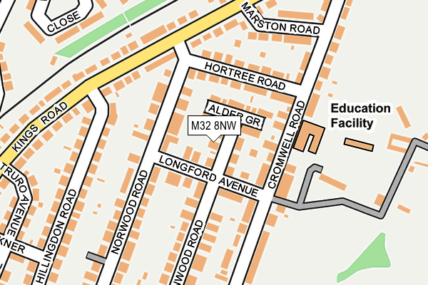 M32 8NW map - OS OpenMap – Local (Ordnance Survey)