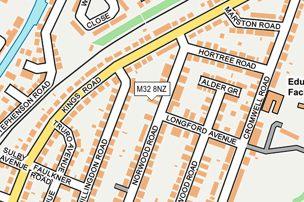 M32 8NZ map - OS OpenMap – Local (Ordnance Survey)