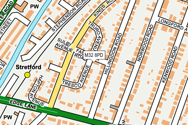 M32 8PD map - OS OpenMap – Local (Ordnance Survey)