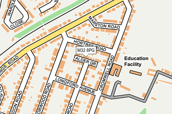 M32 8PG map - OS OpenMap – Local (Ordnance Survey)