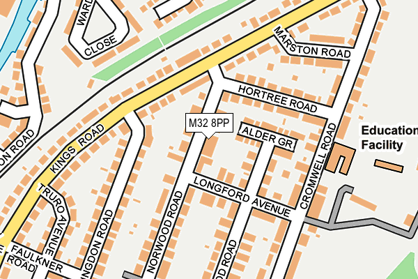 M32 8PP map - OS OpenMap – Local (Ordnance Survey)