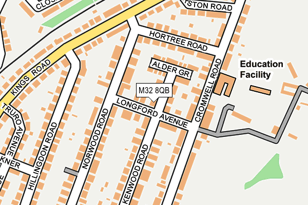 M32 8QB map - OS OpenMap – Local (Ordnance Survey)