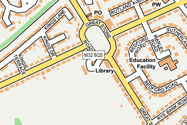 M32 8QS map - OS OpenMap – Local (Ordnance Survey)