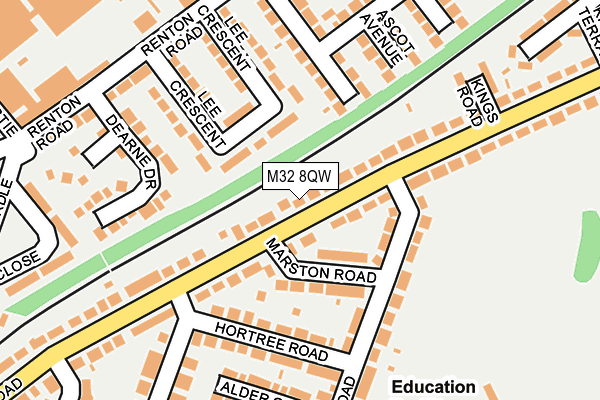 M32 8QW map - OS OpenMap – Local (Ordnance Survey)