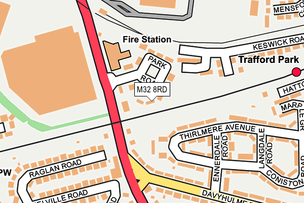 M32 8RD map - OS OpenMap – Local (Ordnance Survey)