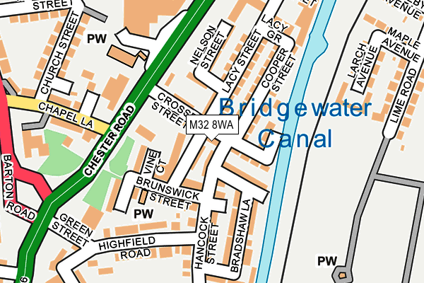M32 8WA map - OS OpenMap – Local (Ordnance Survey)