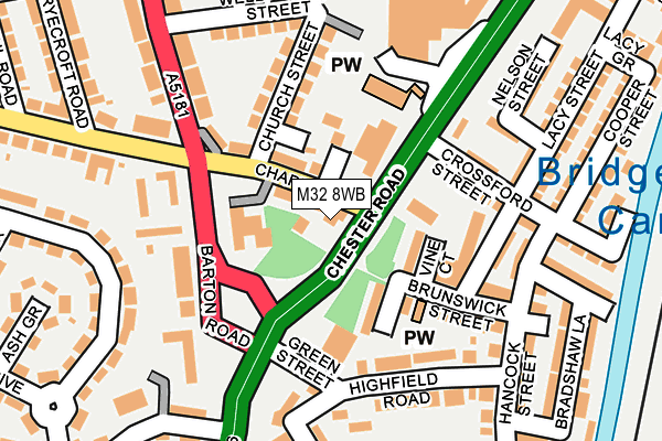 M32 8WB map - OS OpenMap – Local (Ordnance Survey)