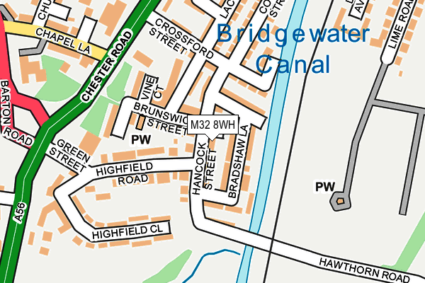 M32 8WH map - OS OpenMap – Local (Ordnance Survey)