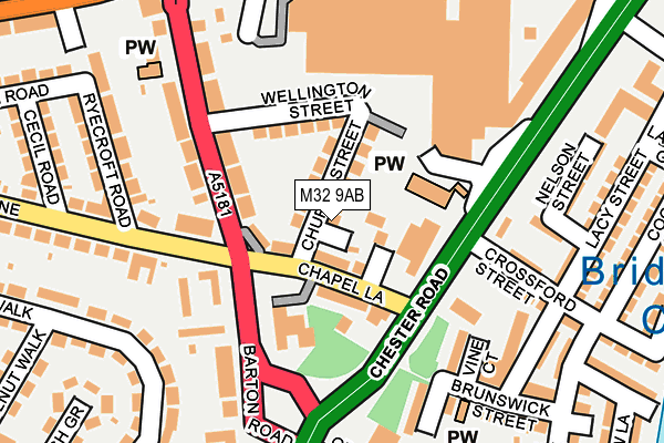 M32 9AB map - OS OpenMap – Local (Ordnance Survey)