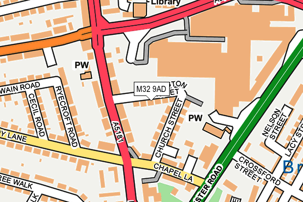 M32 9AD map - OS OpenMap – Local (Ordnance Survey)