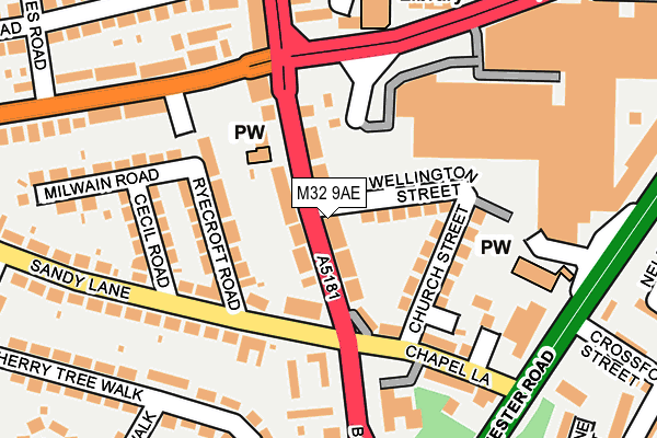 M32 9AE map - OS OpenMap – Local (Ordnance Survey)