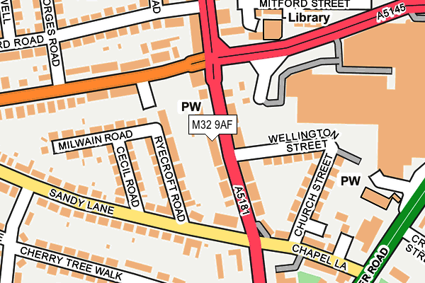 M32 9AF map - OS OpenMap – Local (Ordnance Survey)