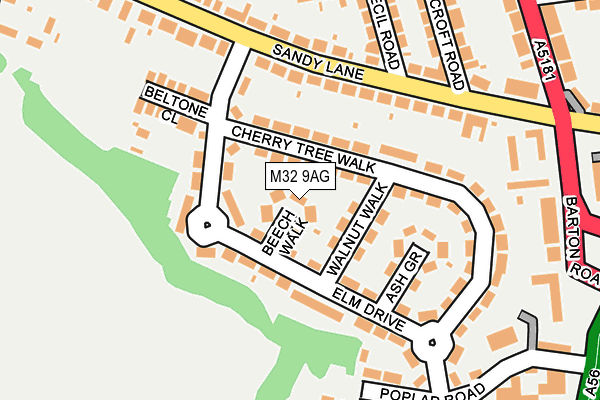 M32 9AG map - OS OpenMap – Local (Ordnance Survey)