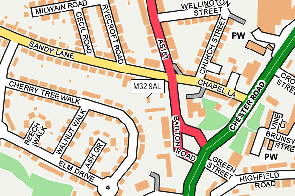 M32 9AL map - OS OpenMap – Local (Ordnance Survey)