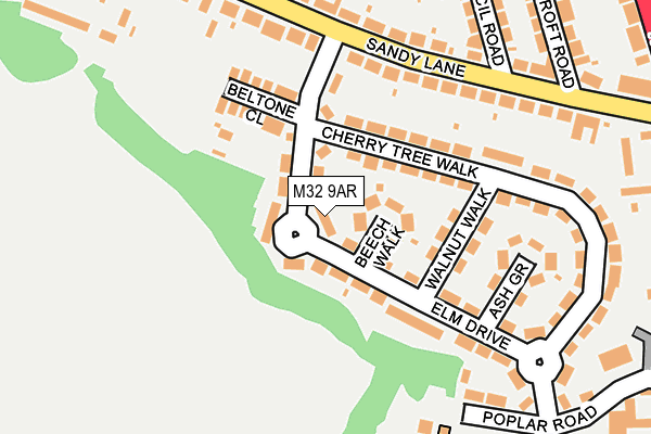 M32 9AR map - OS OpenMap – Local (Ordnance Survey)