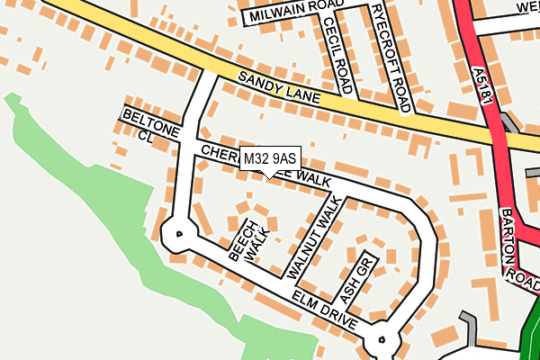 M32 9AS map - OS OpenMap – Local (Ordnance Survey)